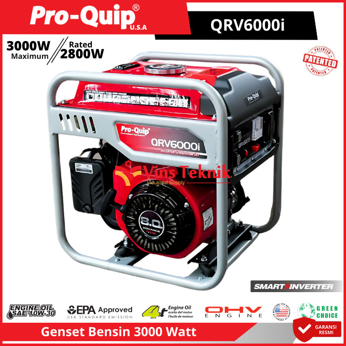ProQuip QRV6000i Mesin Genset Listrik Genset Bensin Gasoline Generator Genset 3000Watt QRV 6000