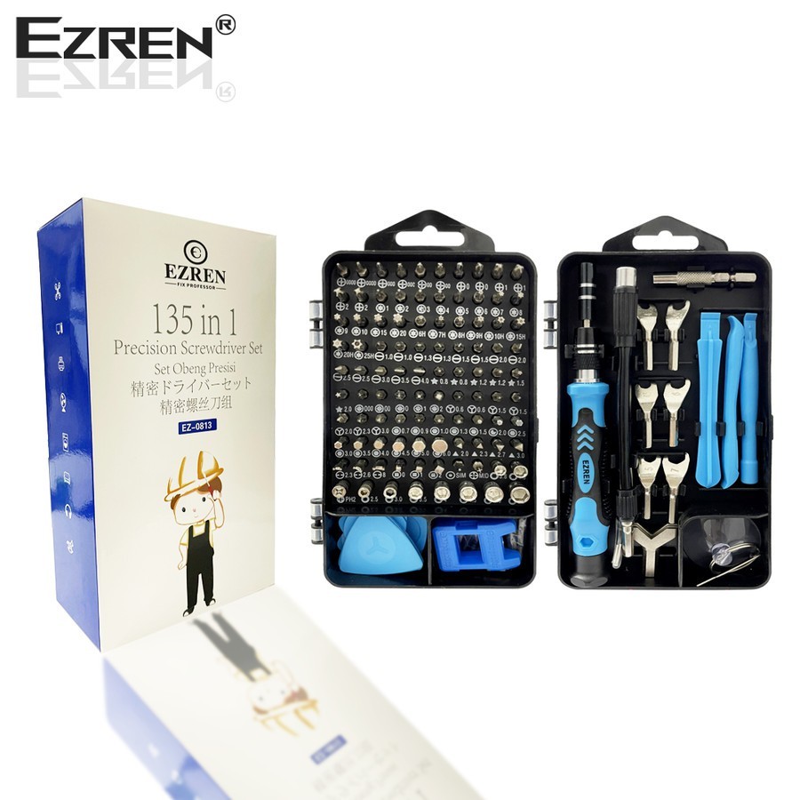 SIXSHOP Ezren EZ-0813 135 in 1 Obeng Set Hp Lengkap Torx Screwdriver Magnet