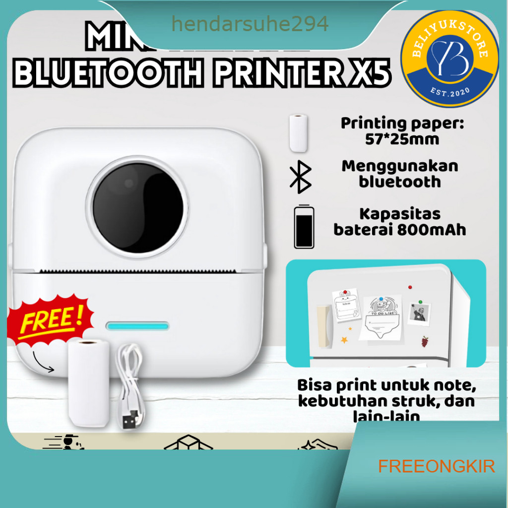 Mini Thermal Printer Bluetooth Printer X5 / Wireless Thermal Mini Printer Label Bluetooth / Mini Pri