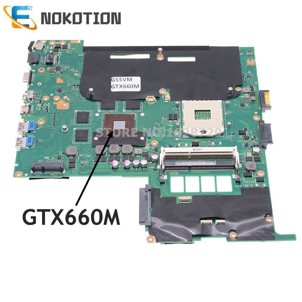 NOKOTION G55VM MAIN BOARD REV 2.1 For ASUS G55VM Laptop motherboard DDR3 GTX660M Graphics