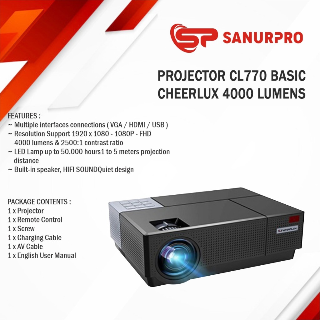 PROJECTOR CL770 BASIC CHEERLUX 4000 LUMENS