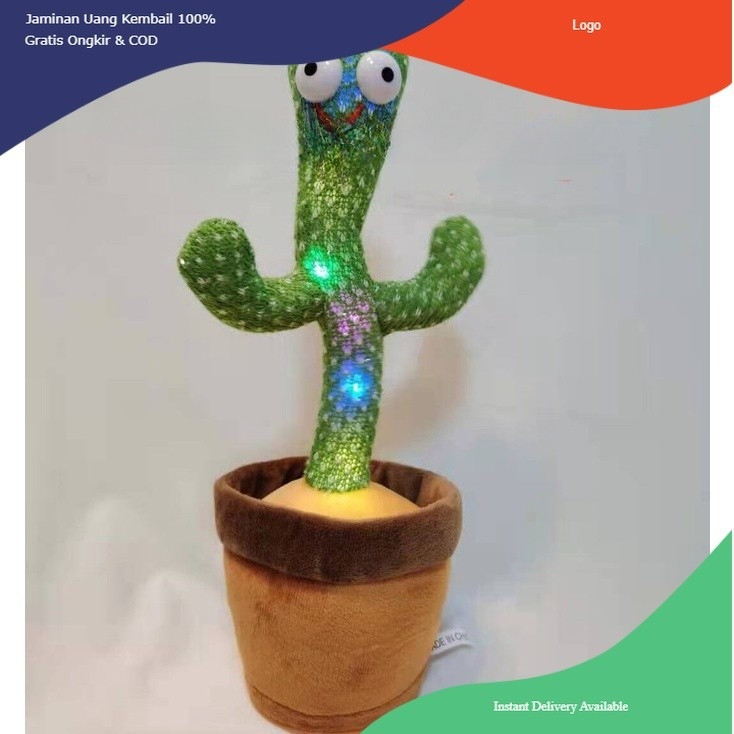 BONEKA KAKTUS GOYANG LAMPU DAN BERBICARA / MAINAN KAKTUS GOYANG BISA DANCE DAN BICARA