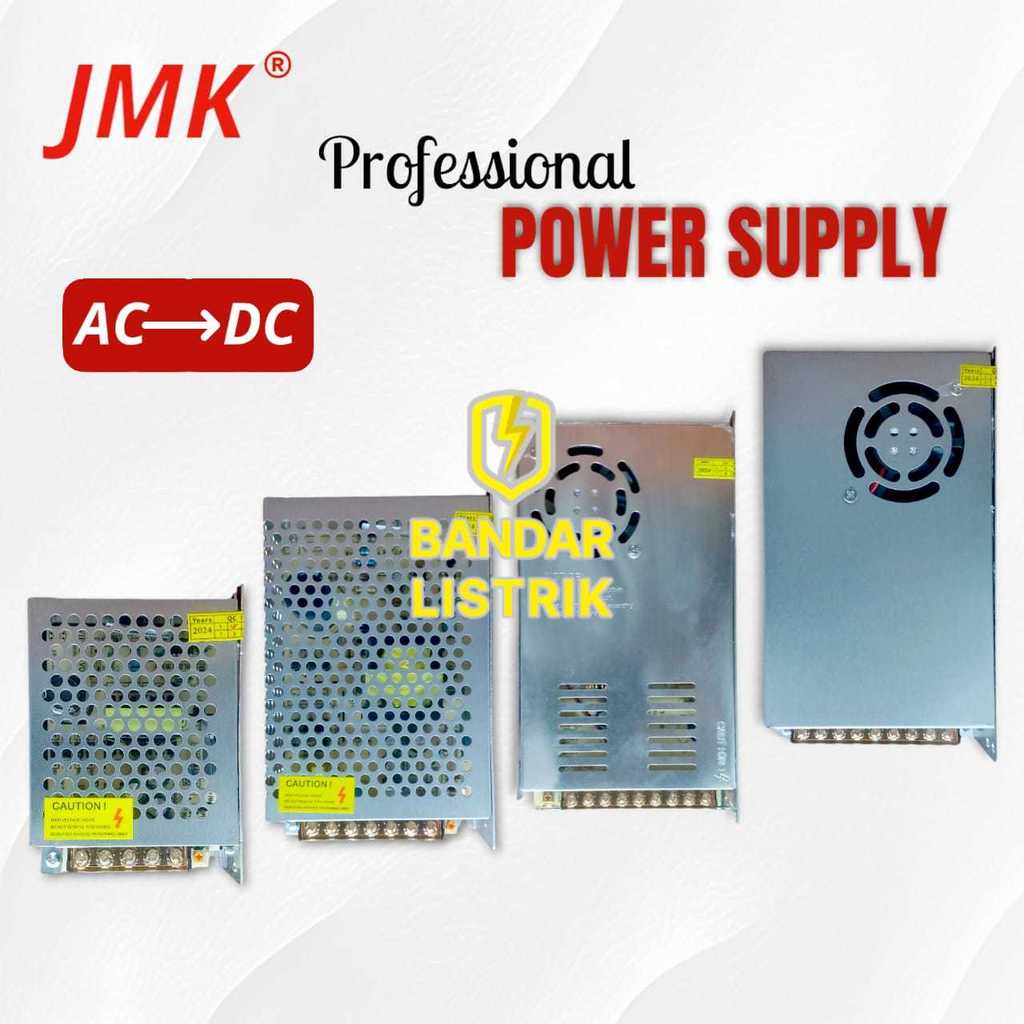 JMK Power Supply / Adaptor Jaring AC DC 12V 5A / 10A / 20A / 30A CCTV LED Strip Kualitas Premium