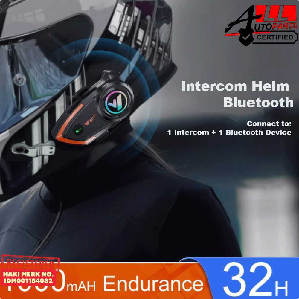 Intercom Helm Bluetooth Headset 2 Riders Music IP67 1000mAh