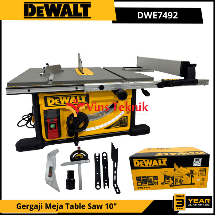 DEWALT DWE 7492 Mesin Gergaji Potong Kayu Meja Table Saw 10" 254MM DWE7492