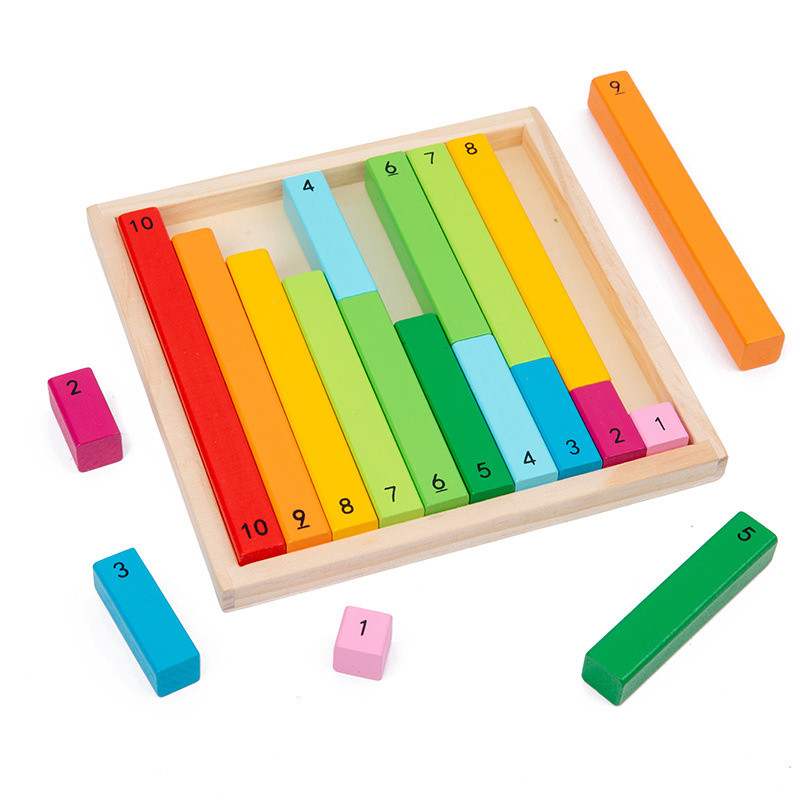 Children Montessori Math Toys Parish Color Cognitive Board Fractional Stick Arithmetic Learning Educational Toys For Children