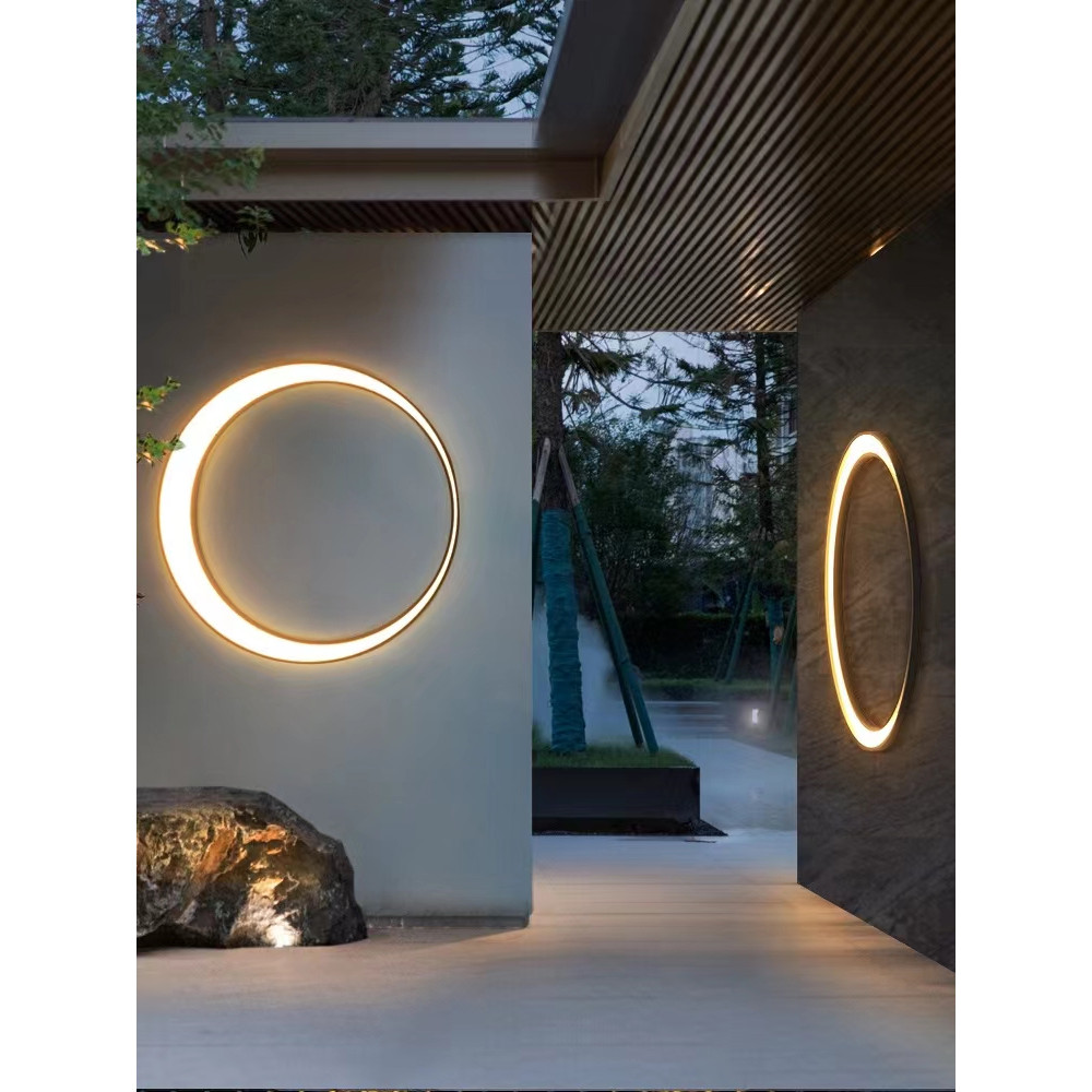 LED Outdoor Waterproof Wall lamp Villa Courtyard Balcony Wall lamp Creative Garden Moon Background W