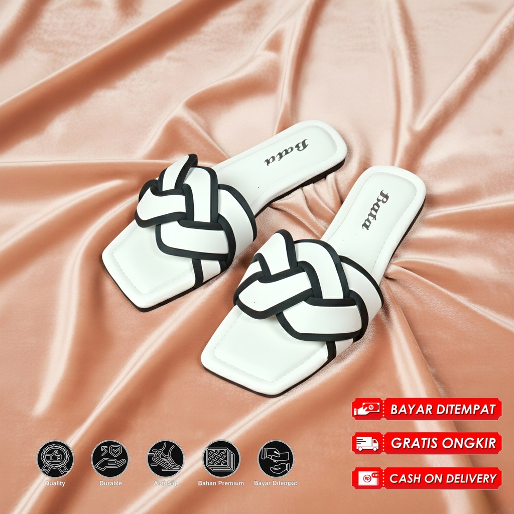 SANDAL KEKINIAN EMPUK SLOP SELOP WANITA SENDAL BATA NYAMAN CEWEK TEPLEK TERBARU TRENDY PLATFORM
