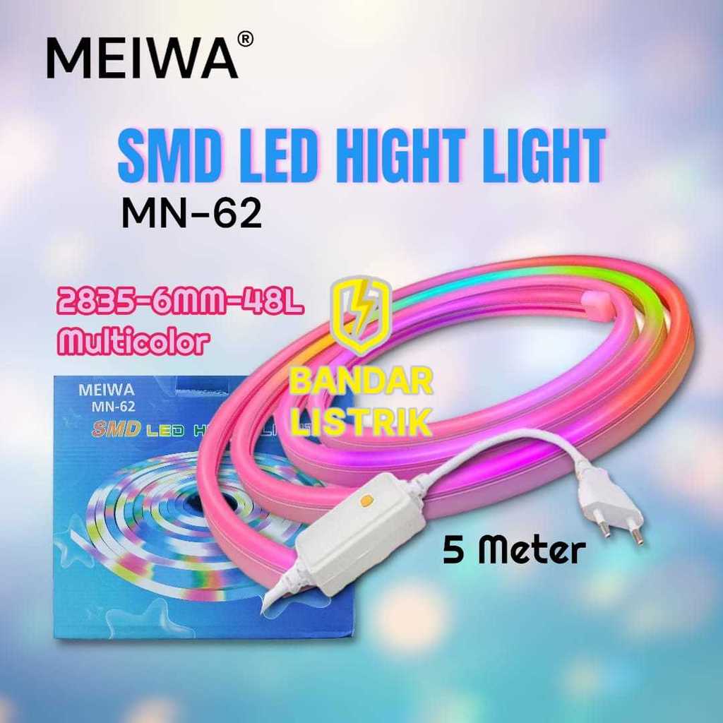 MEIWA Lampu LED Strip MN-52 / MN-62 Selang Hight Light SMD 2385 5M / 10M 220V Adaptor Outdoor Waterp