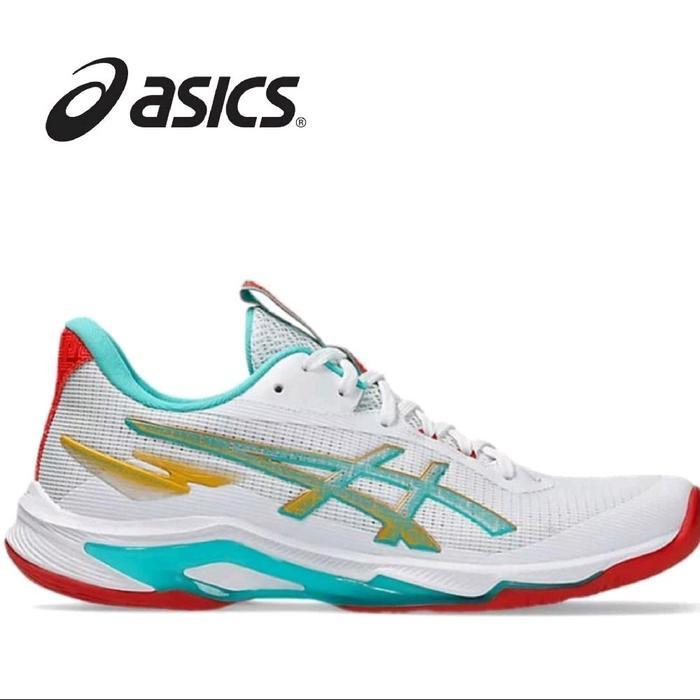 Asics Tenis Men's Netburner Balistic FF 4 White Sea Glass Shoes Olahraga Outdoor Volleyball Pria - 3