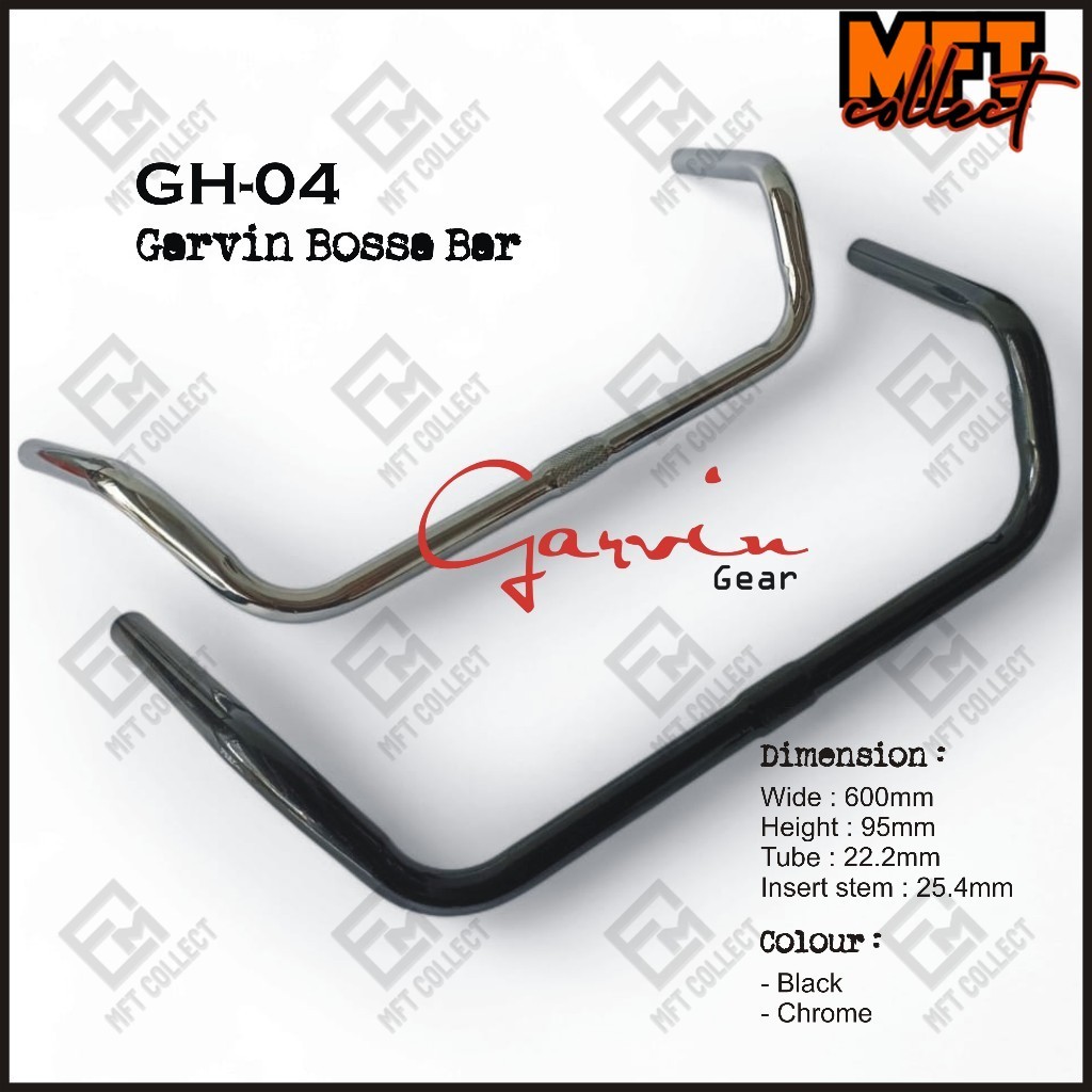 GH-04 Garvin Bossa Bar / Stang Kumis Custom Handlebar mirip Nitto Bosco Bar - Promenade / Nitto Bosc