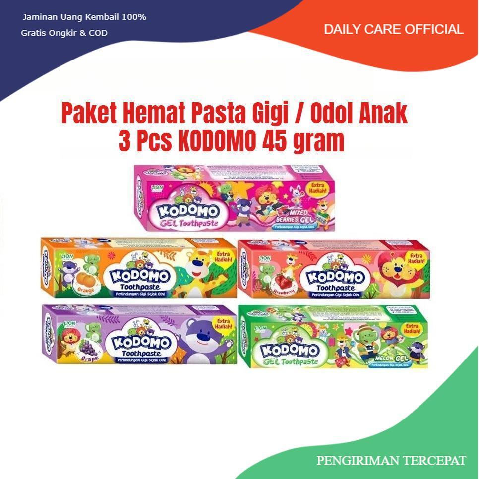 PAKET HEMAT 3 Pcs KODOMO PASTA GIGI ODOL ANAK 45 gram