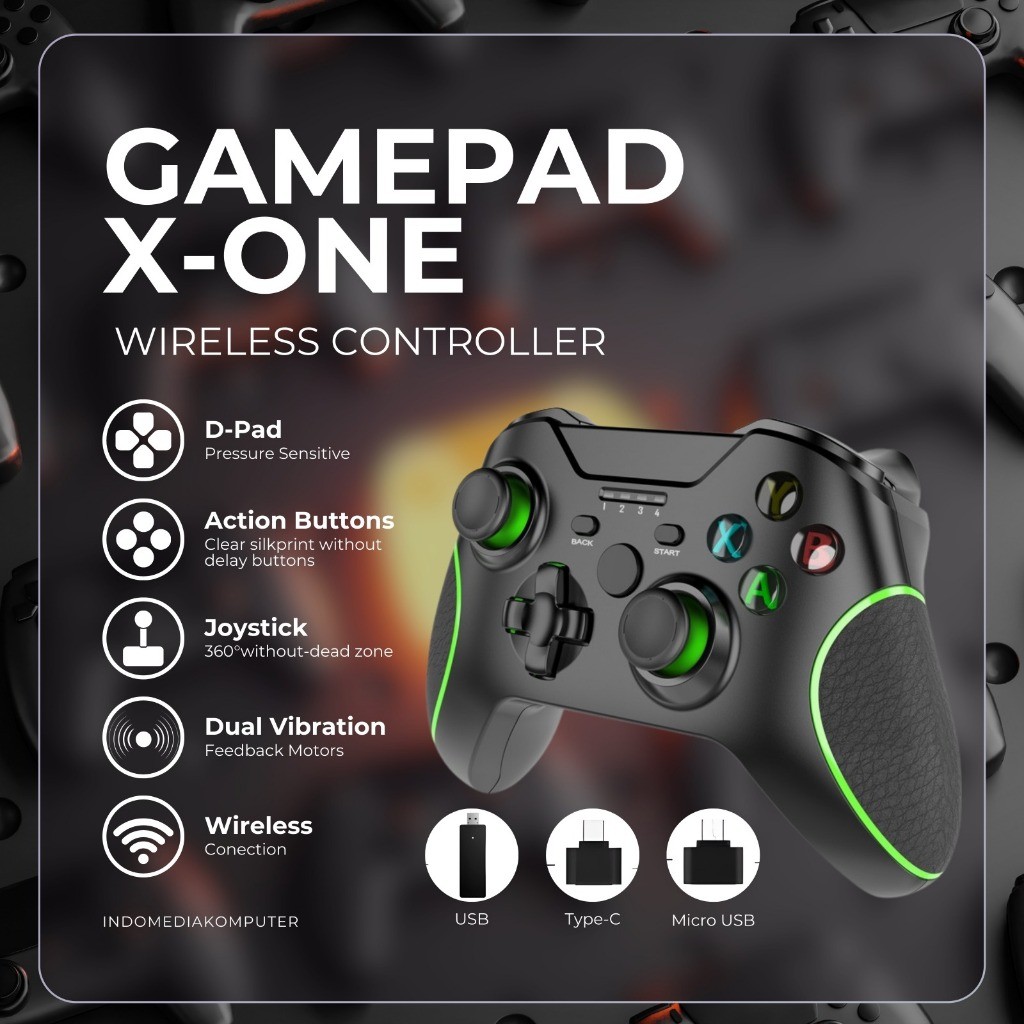 GAMEPAD WIRELESS CONTROLLER X-ONE USB+MICRO+TYPE C