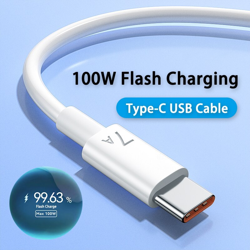 100W 7A Fast arging USB Type C Cable for Xiaomi Redmi POCO Huawei Honor Mobile Phone arger Power Ban