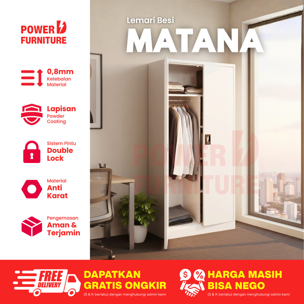 Lemari Besi Pakaian - Lemari Pakaian Besi | Lemari Baju Gantung Besi | Lemari Baju Besi MATANA