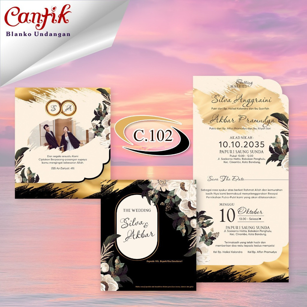 Blangko Undangan  Cantik Kode C 102 Invitation