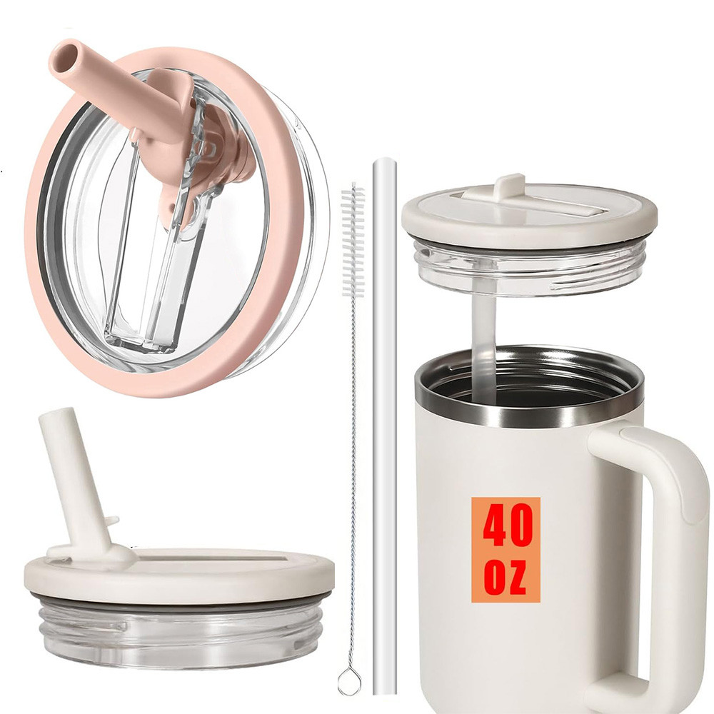 40oz Flip Straw Leak Proof Lid for Stanley Cup Spill-proof Cover Tumbler Lid Replacement for Stanley