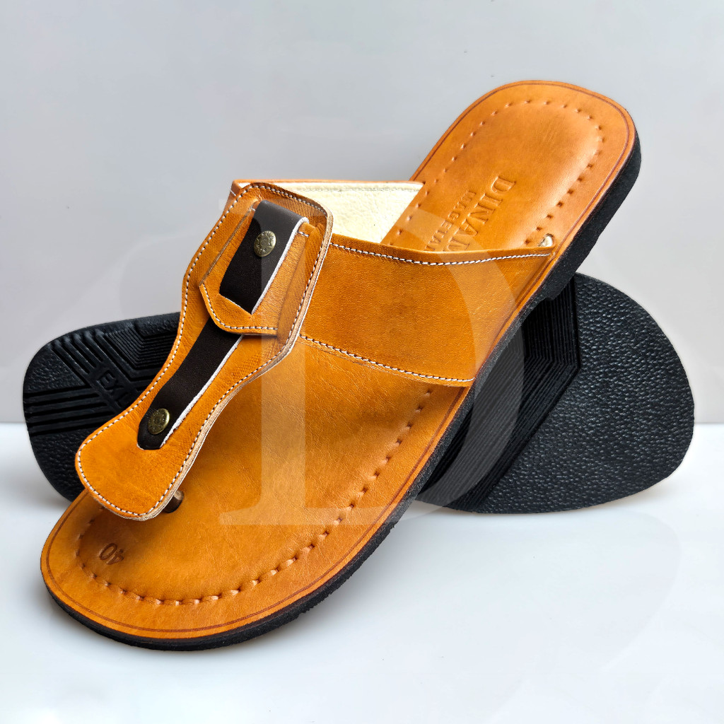Sandal Kulit Pria Jepit Nekermen Sleret