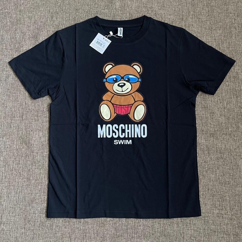 Dijamin 100%  Moschino Swim Tee Black Original