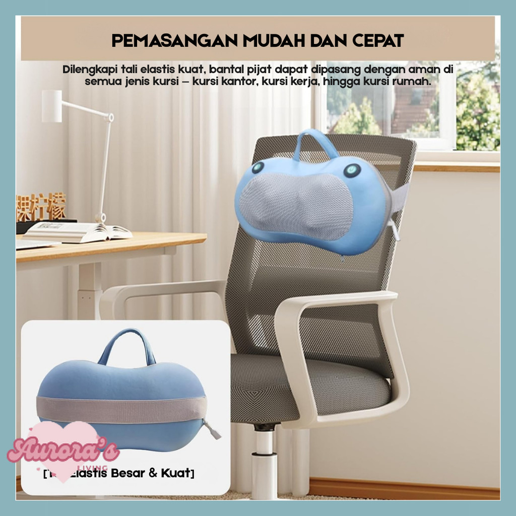 [ARL] Alat Pijat Leher Elektrik - untuk Bahu, Punggung & Pinggang Bantal Pijat Multifungsi