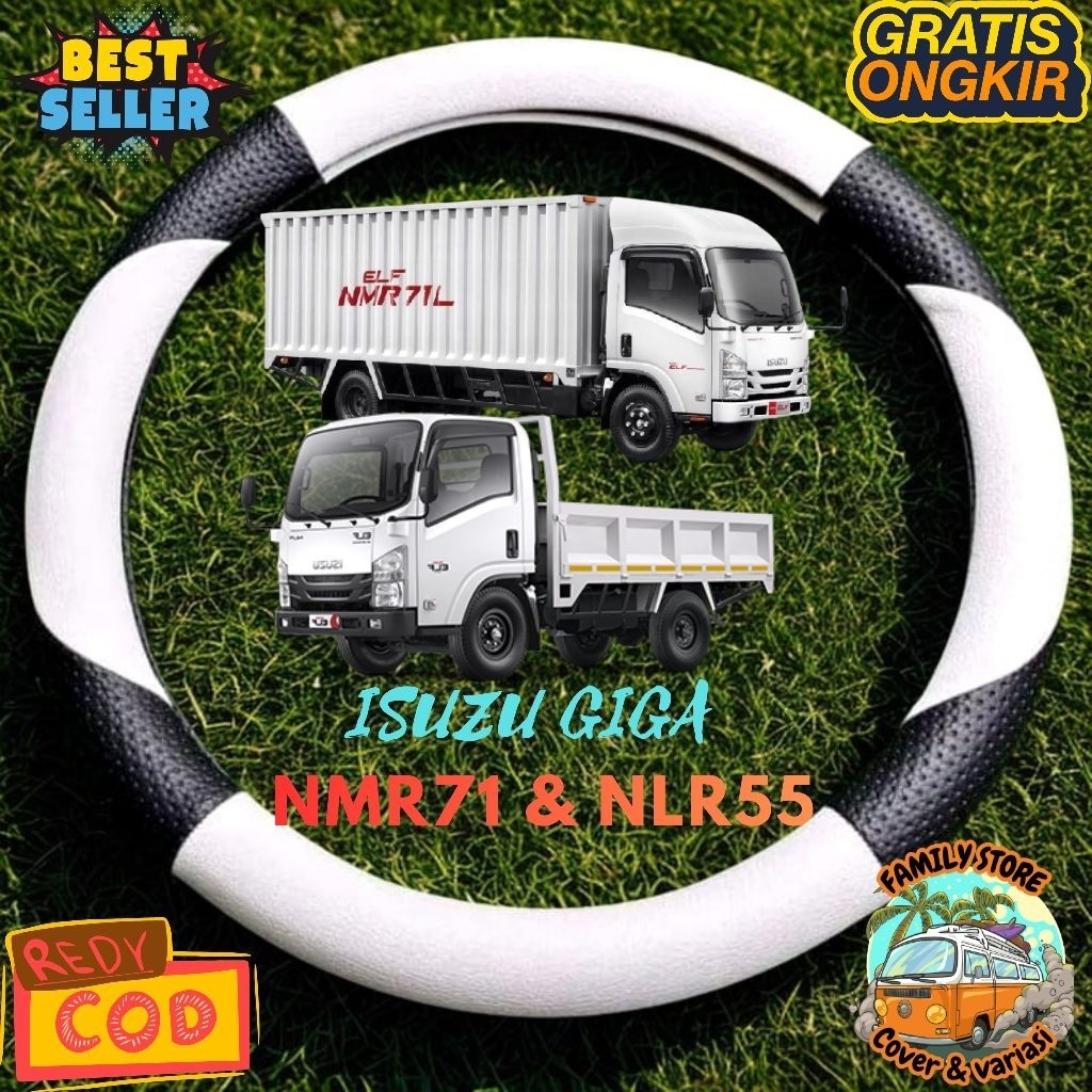 Cover stir sarung stir ISUZU NMR & NLR truck/elf bungkus stir variasi sabit untuk mobil truck umplun