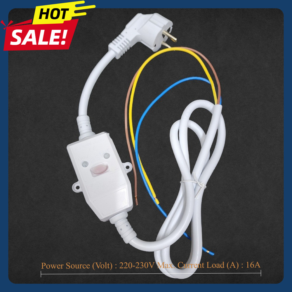 Power Source (Volt) : 220-230V Max. Current Load (A) : 16A Rinnai Kabel ELCB Water Heater Listrik
