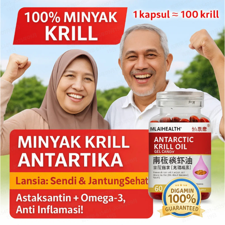 100% Asli/COD          Minyak Krill Antartika 60 Kapsul Astaxanthin Kapsul Astaxanthin untuk Peningk