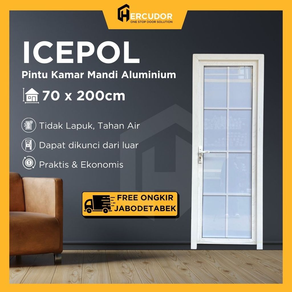 ICEPOL - Pintu Kamar Mandi Aluminium PREMIUM ICEPOL ALU LUX