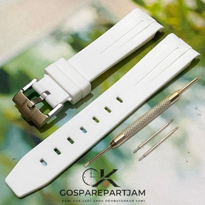 Strap Tali Jam Rubber Melengkung 20 mm - Putih