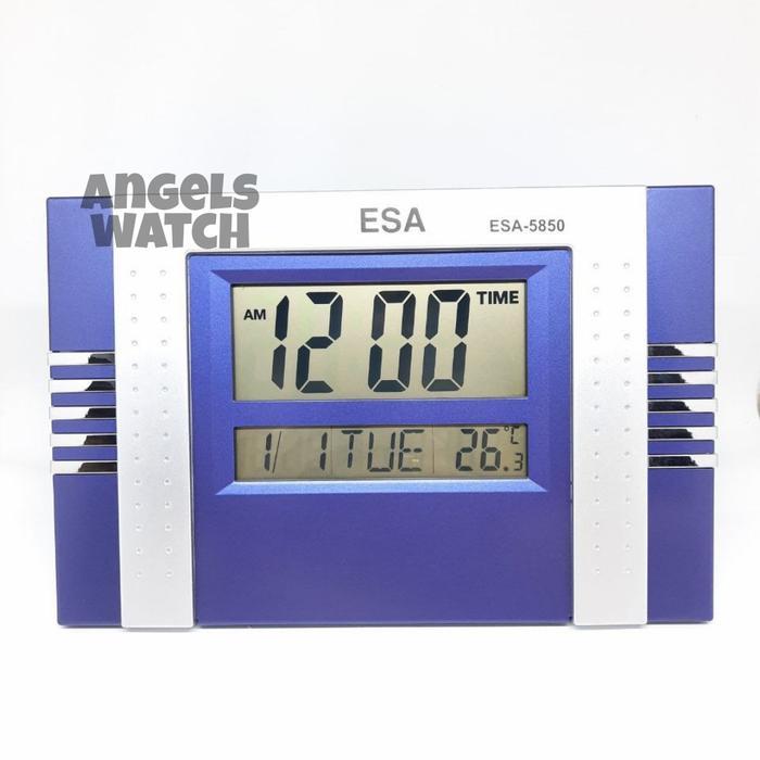 jam dinding digital esa 3809 lengkap suhu tanggal - esa 5850