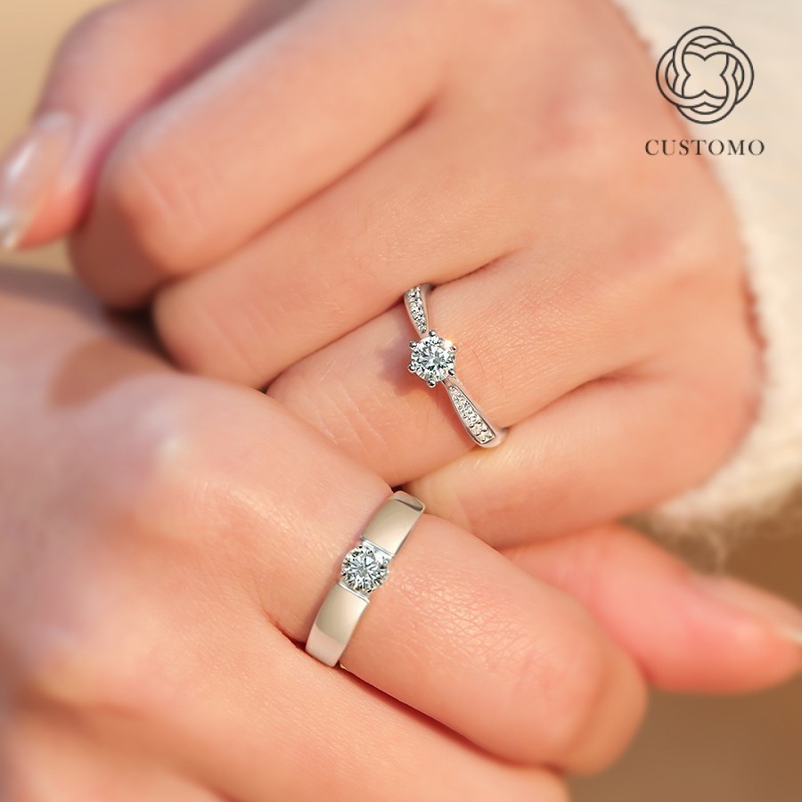 CUSTOMO Cincin Couple Cincin Aesthetic / Cincin Tunangan Couple / Cincin Tunangan / Cincin Pria / Ci
