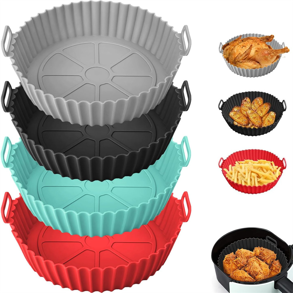Silicone Air Fryer Liner, Reusable Round Liners for Tower,BPA-Free Non-Stick Silicone Air Fryer Acce