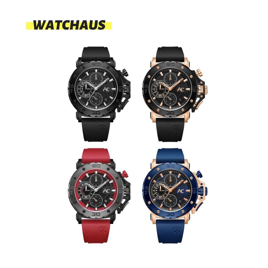 JAM TANGAN PRIA ALEXANDRE CHRISTIE AC 9205 AC9205 MCR CHRONOGRAPH RUBBER STRAP