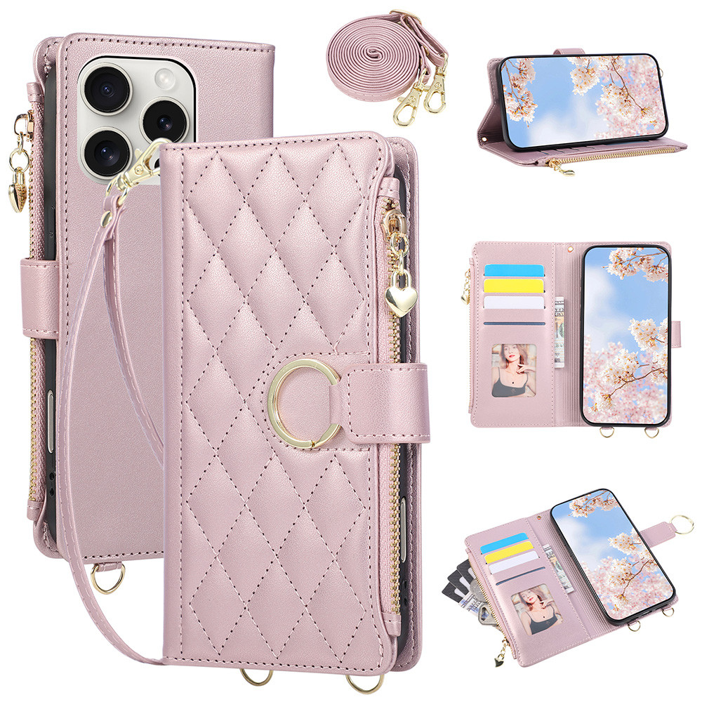 Case iPhone 16 15 Pro Max iPhone 14 13 12 11 Pro Max 16 15 14 Plus Casing Motif Kotak-Kotak Dompet H