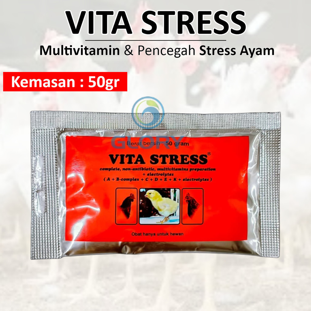 Vita Stress Medion 50gr Obat Anti Stres Rontok Bulu Buat Unggas  Ayam Bebek Sakit Vaksinasi