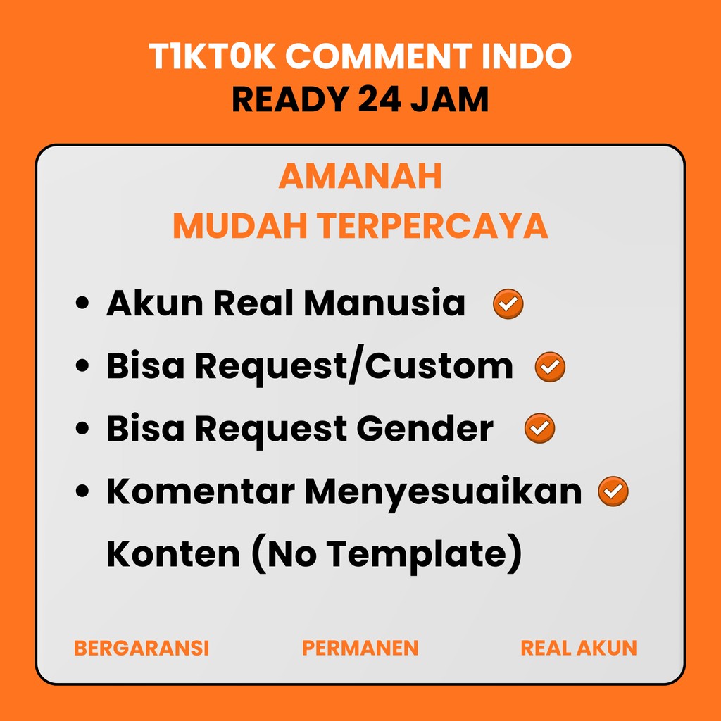 JASA TIK  TOK KOMEN COMMENT INDO