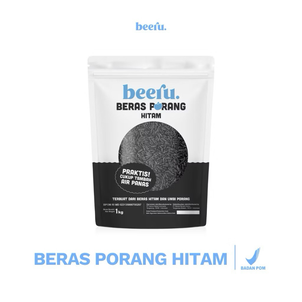 Beeru Beras Porang Hitam Pouch 1 Kg - Konjac Rice