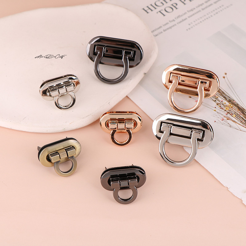 Y Handbag Oval Metal Clasp Turn Lock Twist Lock Craft Bag Purse Hardware Bag Accessory for Crafting 