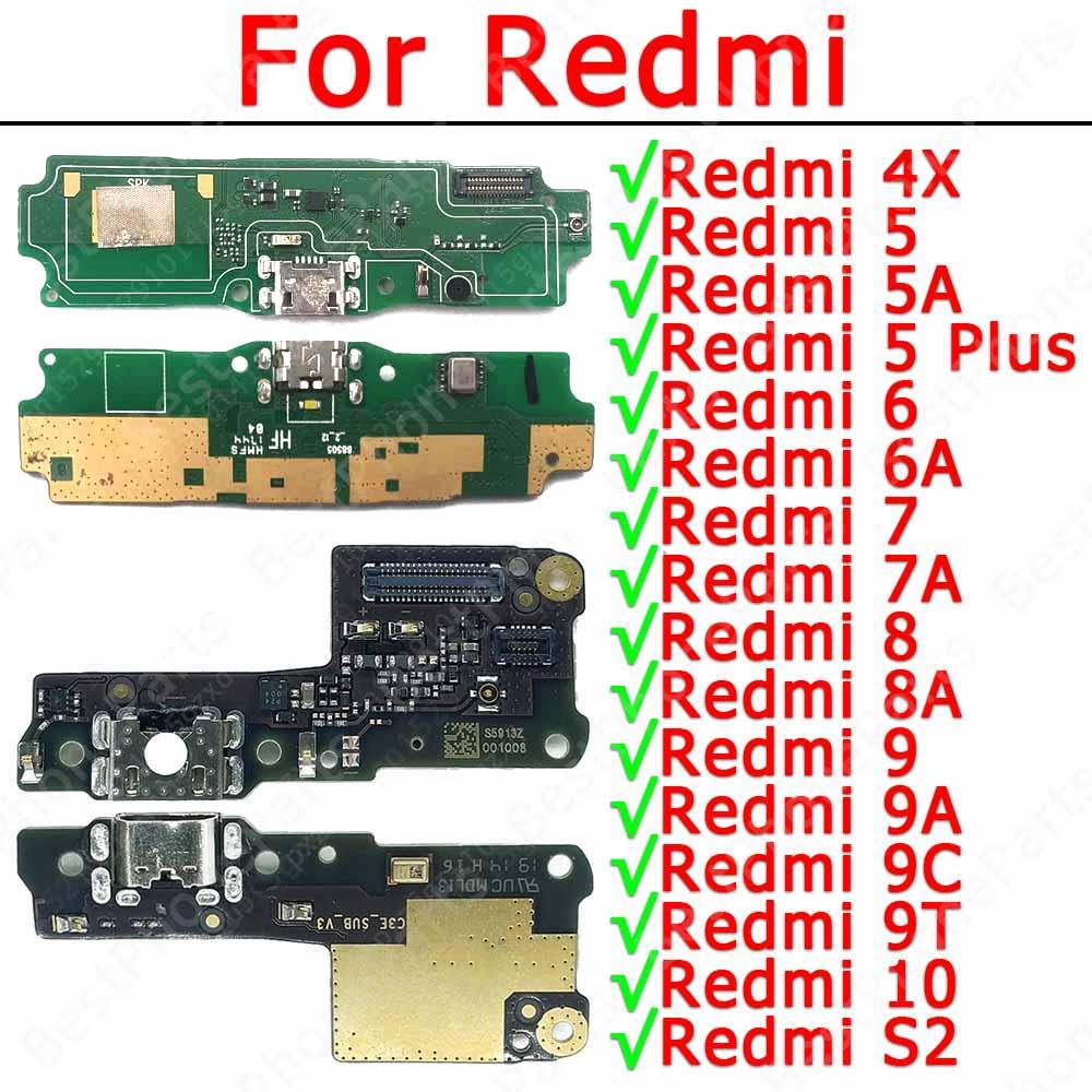 For Xiaomi Redmi 7 7A 6 6A 5 Plus 5A 4X S2 Pro 10 9 9A 9C 9T 8 8A Usb Charge Board Charging Port Pcb