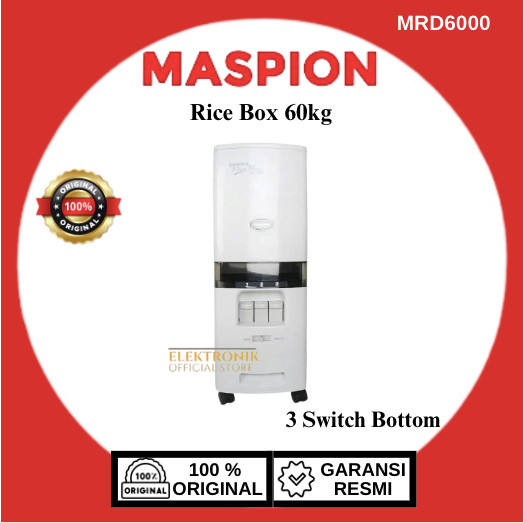 MASPION RICE BOX MRD-6000 60KG/MRD-6000/MRD 6000/MASPION RICE BOX/MASPION TEMPAT BERAS 60L/BOX BERAS