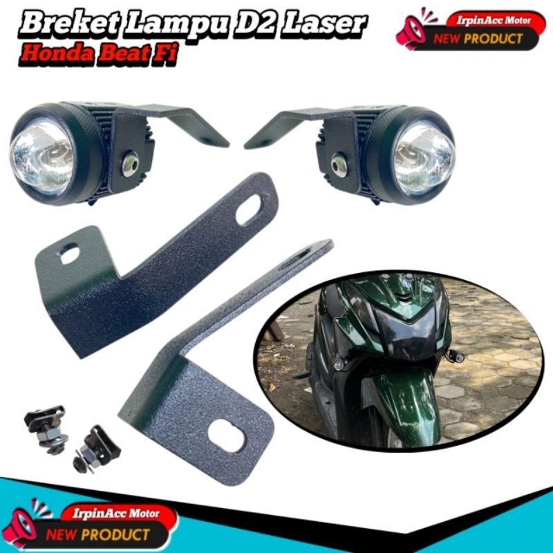 Dudukan Lampu Bracket Breket Lampu Tembak D2 Laser Beat Fi 2012 2013 2014 2015 2016 - Dudukan Lampu