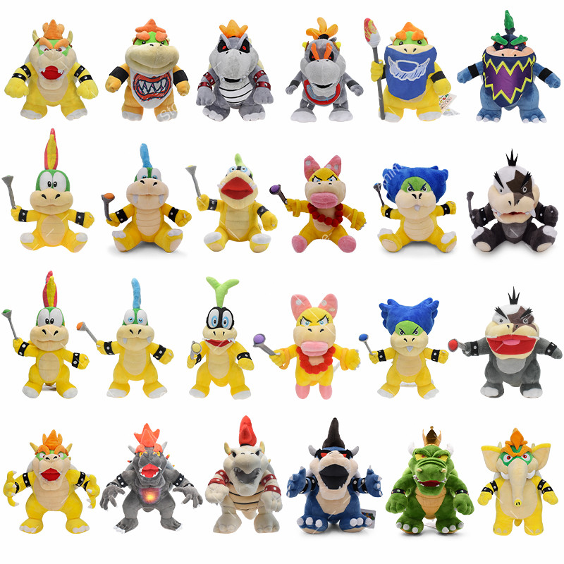 Super Mario Plush Toys Wonder Bowser Jr Meowser Lemmy Iggy Bowser Anime Stuffed Cartoon Peluche Doll