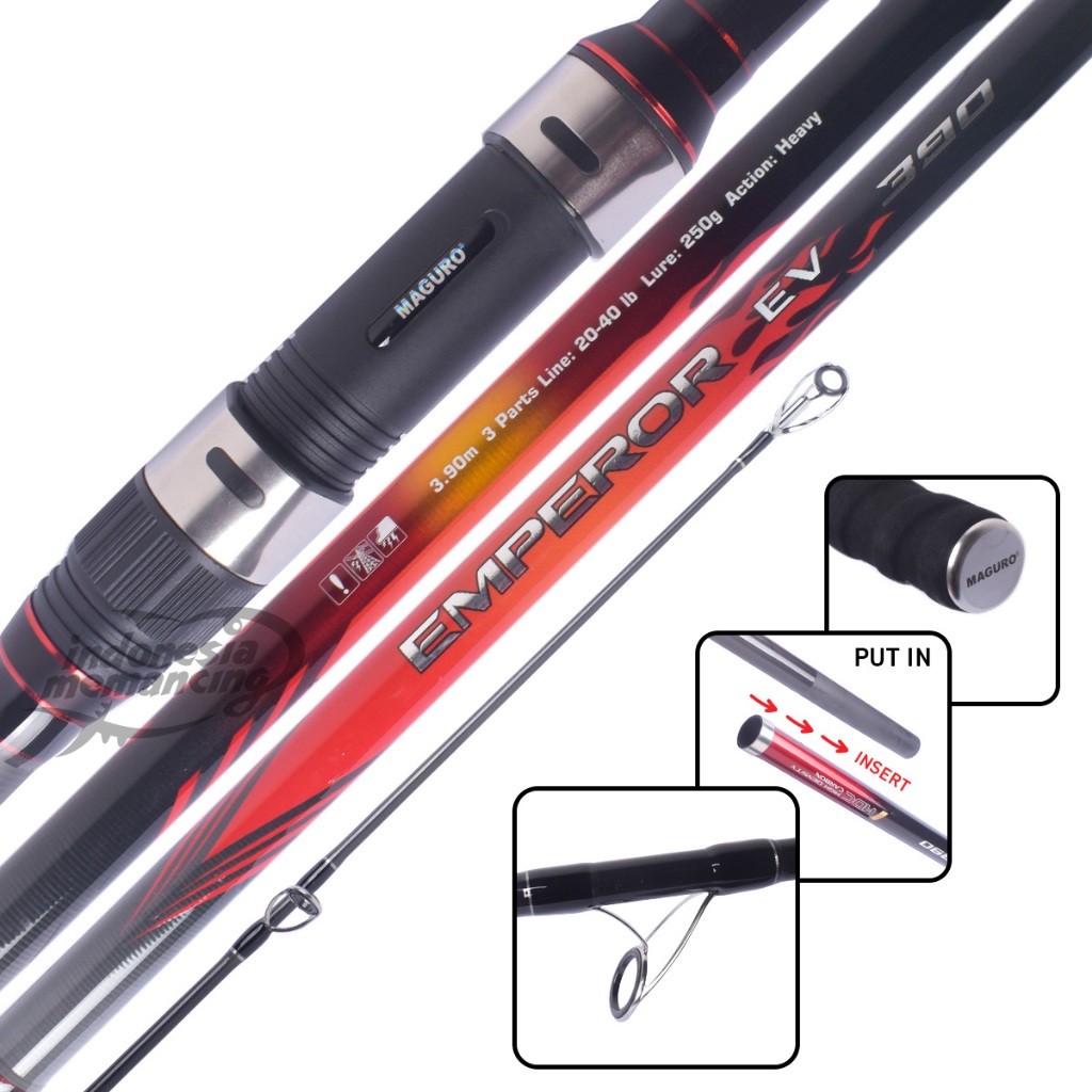 Joran MAGURO EMPEROR EV | 390 420 450 | Sambung 3 | Surfcasting Rod | Pasiran IM Plaza