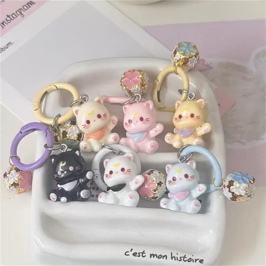 Gantungan Kunci Ring Kucing Maneki Neko Keychain
