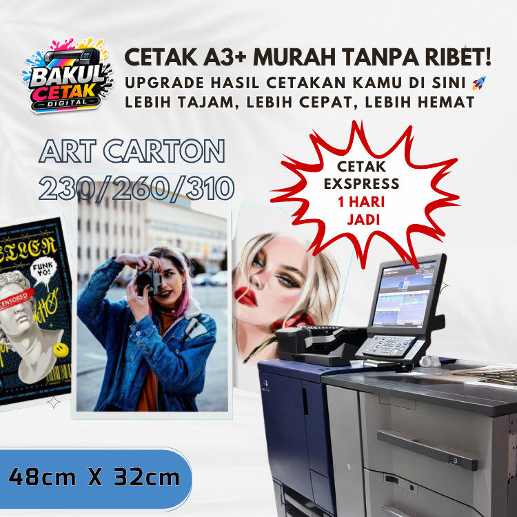 Jasa Cetak A3+ Art Carton Murah | Print Poster Brosur A3 Plus Full Color | 1 Sisi 2 Sisi
