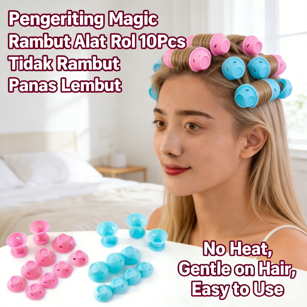 Pengeriting Magic Rambut Rol 10Pcs Tidak Alat Panas Lembut Rambut Rambut