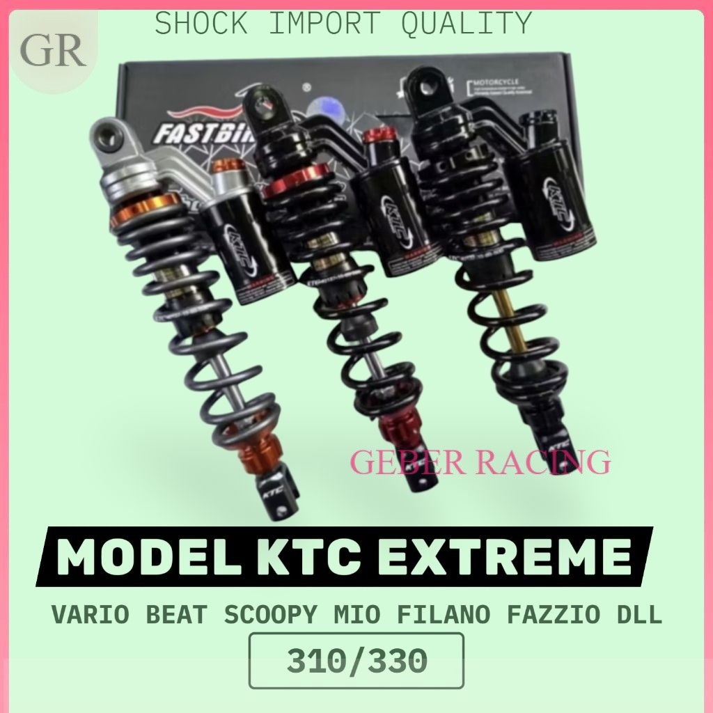 EXTREME NEW - Shockbreakers Tabung Atas 310mm/330mm Shock Belakang COPYAN Model Extreme Vario Mio Be
