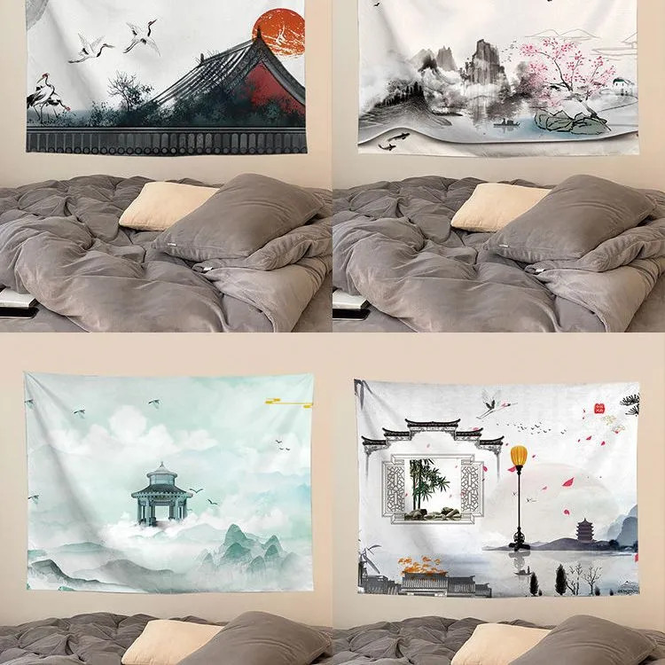 Landscape decorative bedside background cloth bedroom tapestry landscape fabric decorative painting 