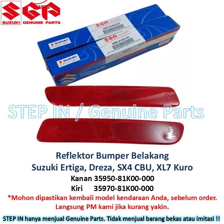 Reflektor Bemper Belakang KANAN KIRI SUZUKI Ertiga, Dreza, XL7 Kuro mata kucing SGP original