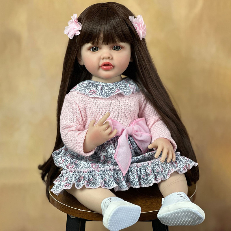 Beautiful Soft Silicone Reborn Baby Realistic Mini Baby Reborn Child With Hair Entity Doll for Girl 